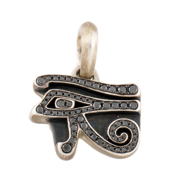 DAVID YURMAN DIAMOND STERLING SILVER 925 CAIRO EYE OF HORUS AMULET PENDANT - Picture 3 of 7